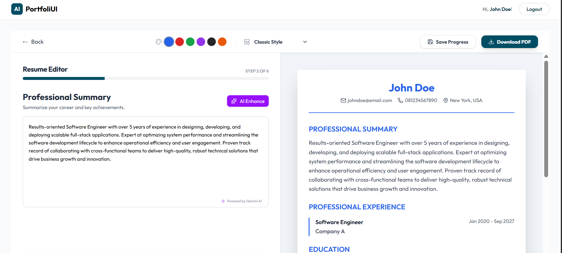 AI-Powered Resume Builder preview
